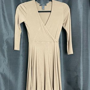 V neck, wrap top dress